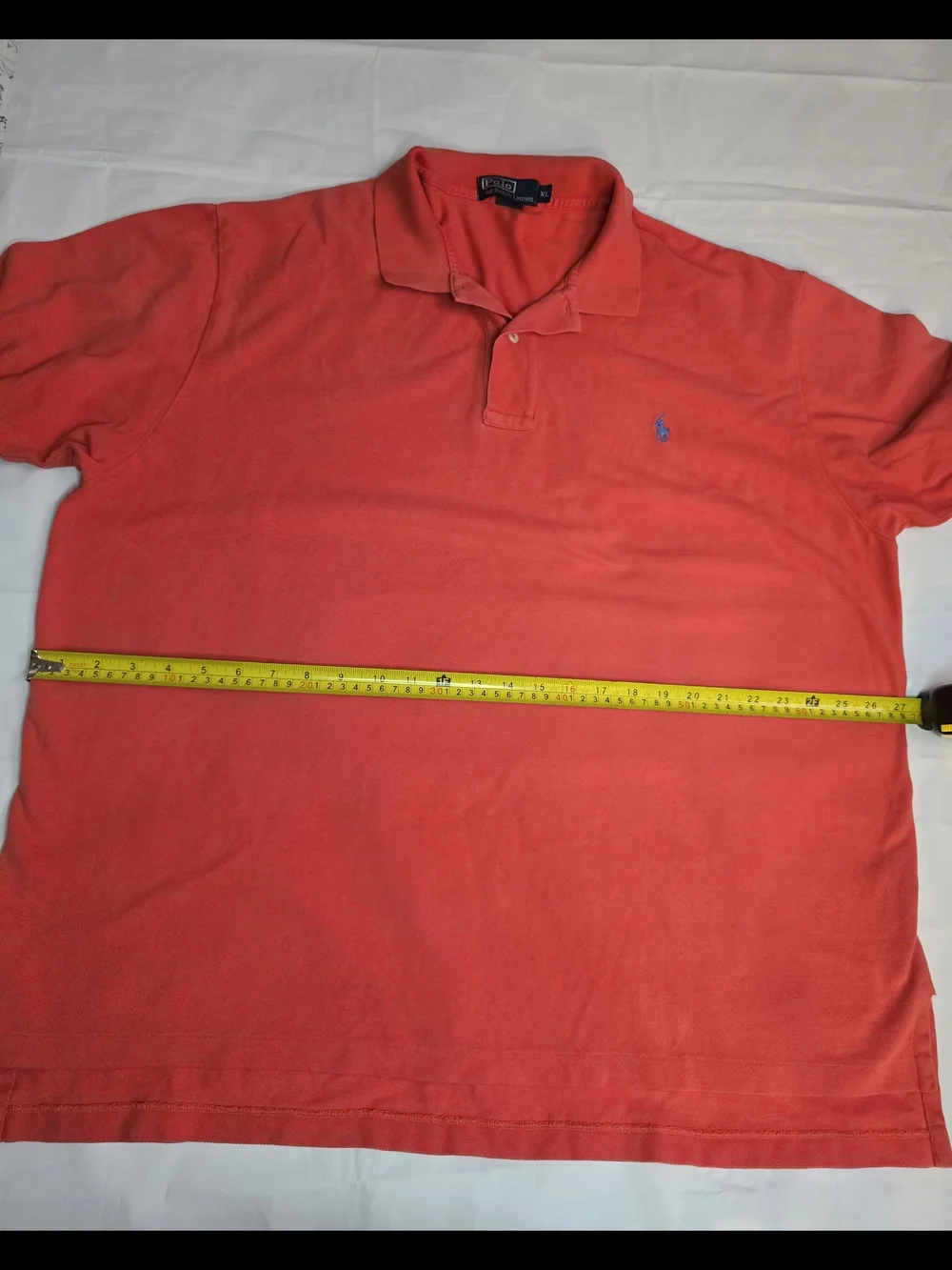 Polo by Ralph Lauren Men's Coral Short Sleeve Polo with Blue Pony Size XL